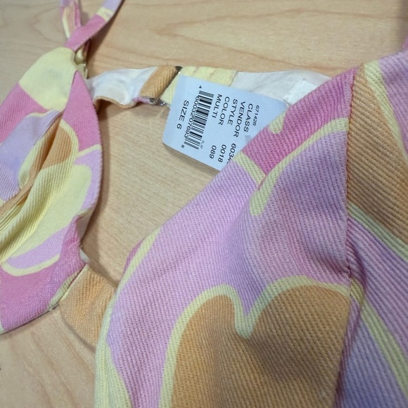 PacSun NWT size 6 bra top (not a bra) Pink and Yellow Patterned FREE w/100 purch - Picture 8 of 10